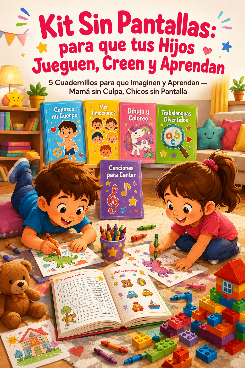 🌈🎈📚 KIT SIN PANTALLAS: NIÑOS CONTENTOS Y MAMÁS SIN CULPA