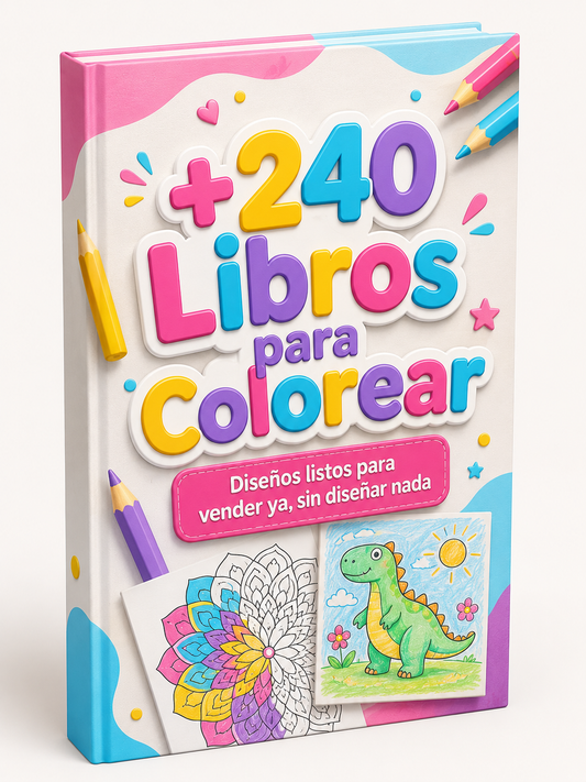 ⭐ MÁS VENDIDO. +240 LIBROS PARA COLOREAR LISTOS PARA VENDER